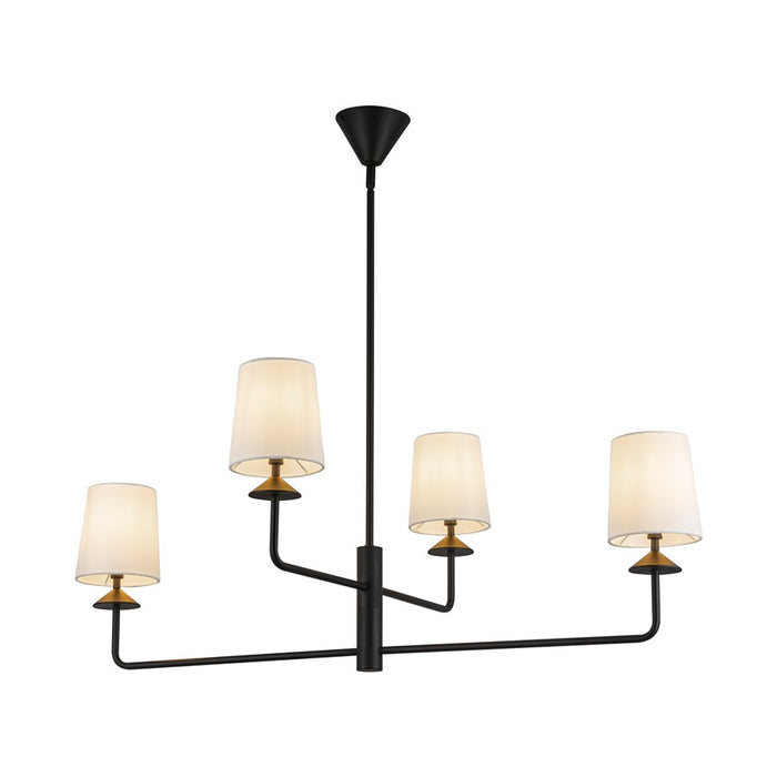 Kuzco Bridgette 45" Socket Chandelier, Black/White Linen/Linen - CH497445MBWL