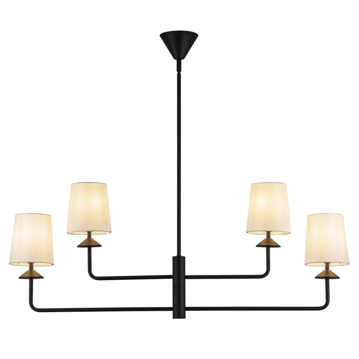 Kuzco Bridgette 45" Socket Chandelier, Black/White Linen/Linen