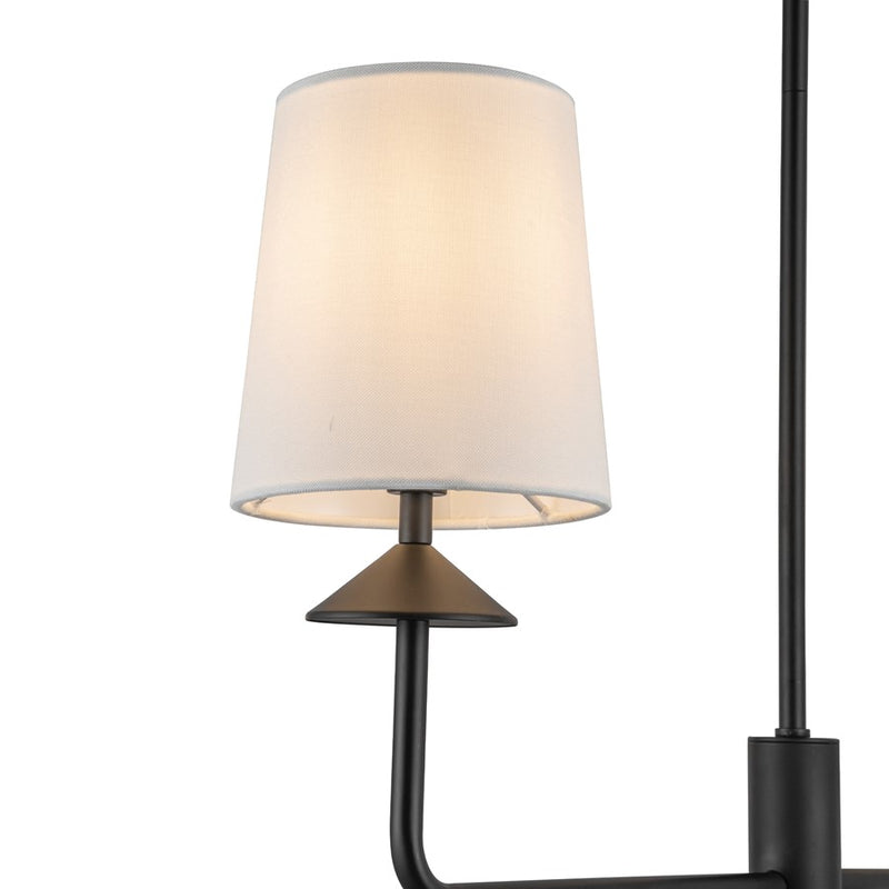 Kuzco Bridgette 45" Socket Chandelier, Black/White Linen/Linen