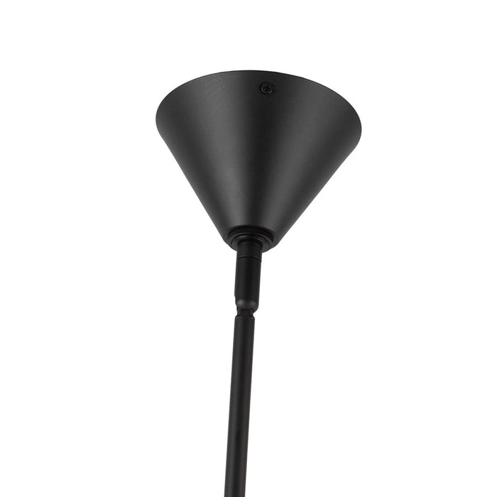 Kuzco Bridgette 45" Socket Chandelier, Black/White Linen/Linen