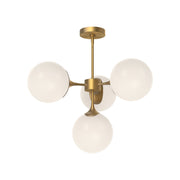 Kuzco Nouveau 26in 4-Light Chandelier | Aged Gold and Opal Matte Glass | Dining Room & Living Room | 17in H, 4x40W E26 | Model CH505426AGOP