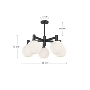 Kuzco Castilla 29in 5-Light Chandelier | Classic Chic Aged Gold and Clear Glass | Dining Room & Kitchen Island | 29.5 x 12.62 in | Model CH506129AGCL