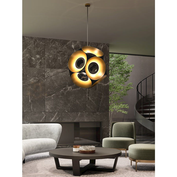 Kuzco Magellan 32" Chandelier, Black/Gold