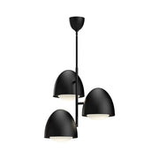 Kuzco Kenji 24in 3-Light Chandelier | Japandi Matte Black and Opal Glass | Dining Room & Living Room | 23.5in H | Model CH529024MBOP