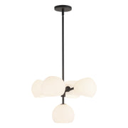 Kuzco Willow 18in 5-Light Chandelier | Modern Matte Black and Opal Glass | Dining Room & Living Room | 11.62 x 18 in | Model CH548518MBOP