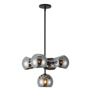 Kuzco Willow 18in 5-Light Chandelier | Modern Matte Black and Smoked Glass | Dining Room & Living Room | 18 x 18 x 11 in | Model CH548518MBSM