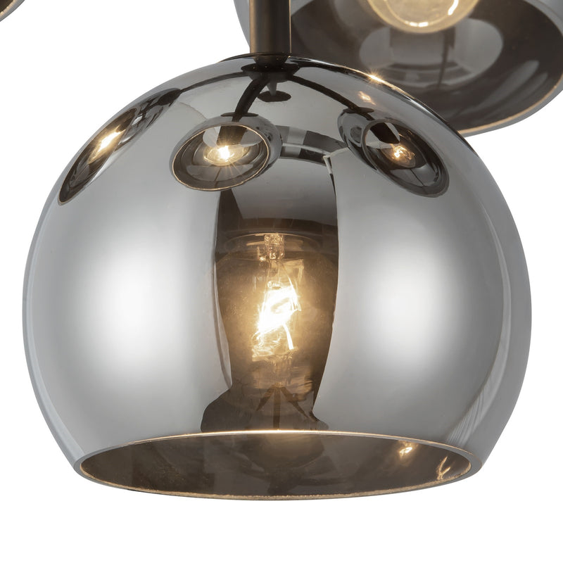 Kuzco Willow 18in 5-Light Chandelier | Modern Matte Black and Smoked Glass | Dining Room & Living Room | 18 x 18 x 11 in | Model CH548518MBSM