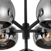 Kuzco Willow 18in 5-Light Chandelier | Modern Matte Black and Smoked Glass | Dining Room & Living Room | 18 x 18 x 11 in | Model CH548518MBSM