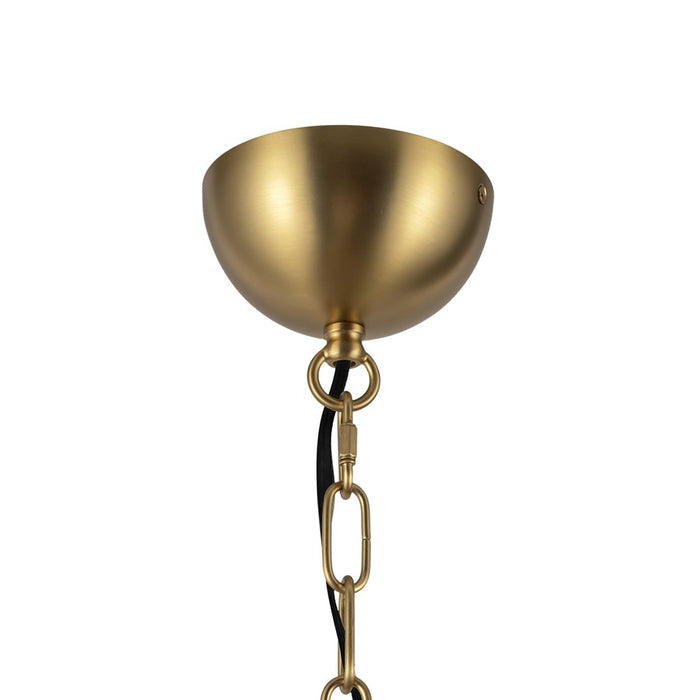 Kuzco Effie 27" Socket Chandelier, Brushed Gold/Opal Glass