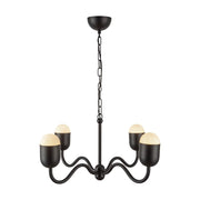 Kuzco Effie 27" Socket Chandelier, Matte Black/Opal Glass - CH558427MBOP