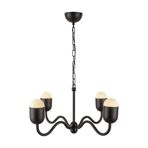 Kuzco Effie 27" Socket Chandelier, Matte Black/Opal Glass - CH558427MBOP