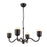 Kuzco Effie 27" Socket Chandelier, Matte Black/Opal Glass