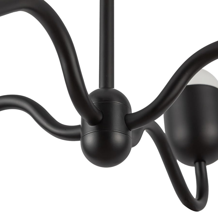 Kuzco Effie 27" Socket Chandelier, Matte Black/Opal Glass
