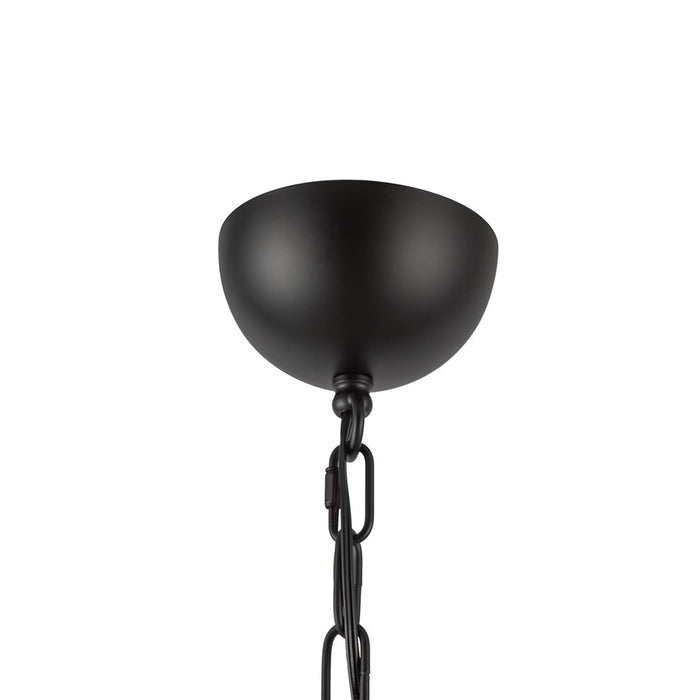 Kuzco Effie 27" Socket Chandelier, Matte Black/Opal Glass