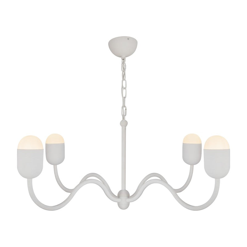 Kuzco Effie 39" Socket Chandelier, Antique White/Opal Glass - CH558439AWOP
