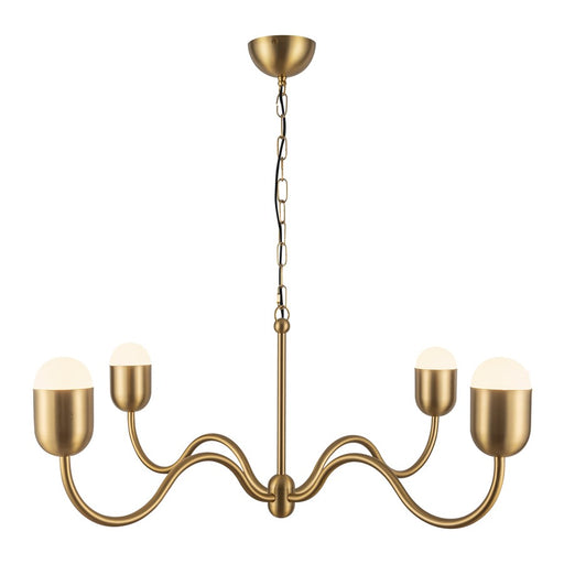 Kuzco Effie 39" Socket Chandelier, Brushed Gold/Opal Glass - CH558439BGOP
