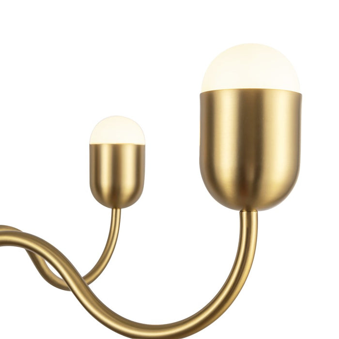 Kuzco Effie 39" Socket Chandelier, Brushed Gold/Opal Glass
