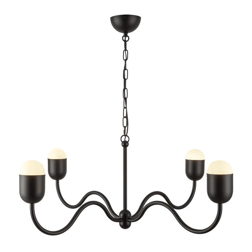 Kuzco Effie 39" Socket Chandelier, Matte Black/Opal Glass - CH558439MBOP