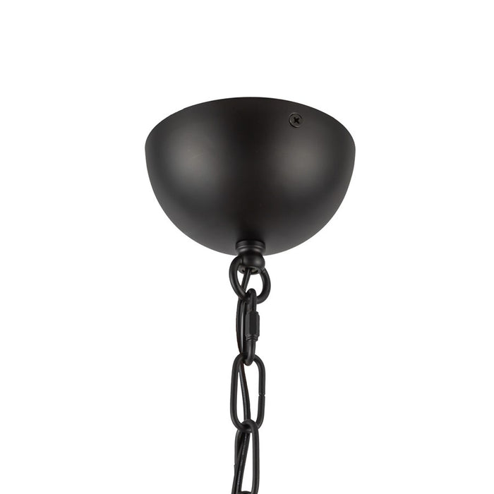Kuzco Effie 39" Socket Chandelier, Matte Black/Opal Glass