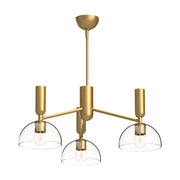 Kuzco Jude 38in 3-Light Chandelier | Modern Brushed Gold Metal and Clear Glass | Dining Room & Living Room | 38.12 x 14.38 in | Model CH563335BGCL