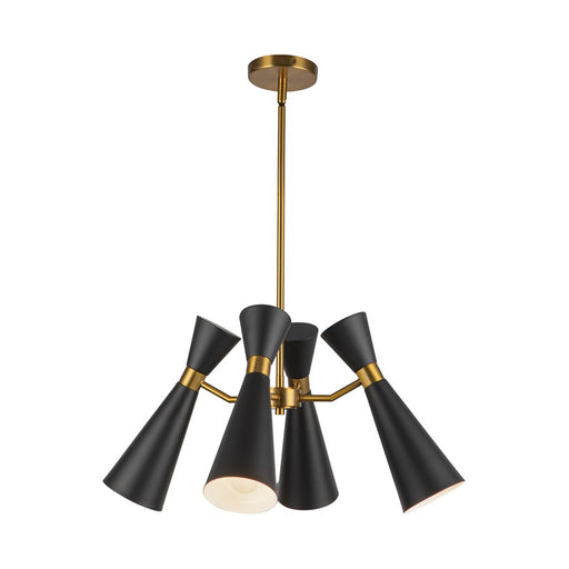Kuzco Blake 24" Socket Chandelier, Black/Aged Gold/Steel Shade - CH574424MBAG