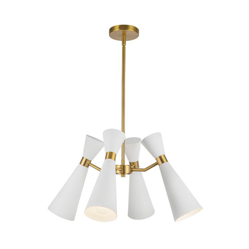 Kuzco Blake 24" Socket Chandelier, White/Aged Gold/Steel Shade - CH574424WHAG