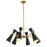 Kuzco Blake 32" Socket Chandelier, Black/Aged Gold/Steel Shade