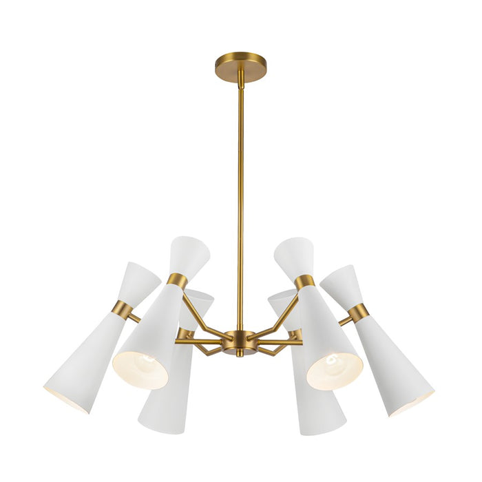 Kuzco Blake 32" Socket Chandelier, White/Aged Gold/Steel Shade - CH574632WHAG