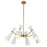 Kuzco Blake 32" Socket Chandelier, White/Aged Gold/Steel Shade