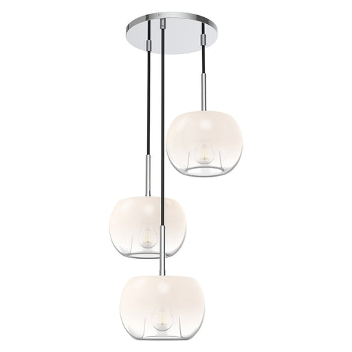 Kuzco Samar 14in 3-Light Chandelier | Chrome and Transition Copper Opal Glass | Living Room & Dining Room | 10.38 x 14 in | Model CH57514-CH-OP