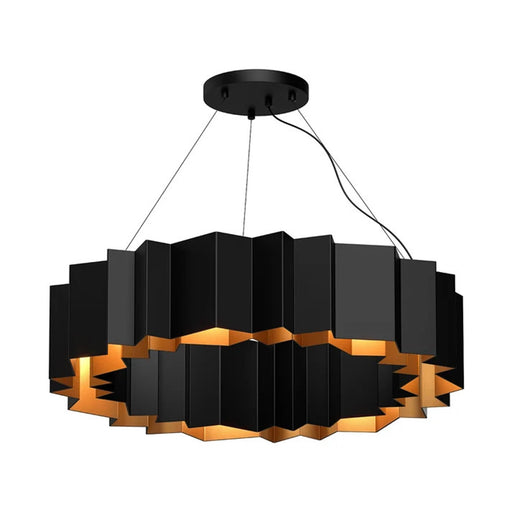 Kuzco Akira 30in 7-Light Chandelier | Modern Black and Gold Steel | Dining Room & Living Room | 30.12 x 7.12 in | Model CH58030-BK-GD