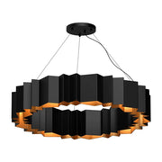 Kuzco Akira 40in 12-Light Chandelier | Modern Black and Gold Steel | Dining Room & Living Room | 40 x 40 x 7 in | Model CH58040-BK-GD