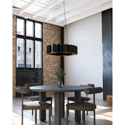 Kuzco Akira 40in 12-Light Chandelier | Modern Black and Gold Steel | Dining Room & Living Room | 40 x 40 x 7 in | Model CH58040-BK-GD