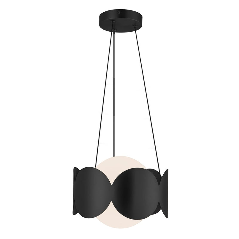 Kuzco Ciel 10" Socket Chandelier, Black/Opal Glass/Steel Shade - CH59810-BK-OP