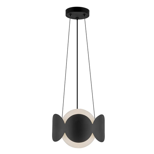 Kuzco Ciel 10" Socket Chandelier, Black/Opal Glass/Steel Shade