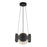 Kuzco Ciel 10" Socket Chandelier, Black/Opal Glass/Steel Shade