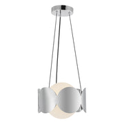 Kuzco Ciel 10" Socket Chandelier, Chrome/Opal Glass/Steel Shade - CH59810-CH-OP