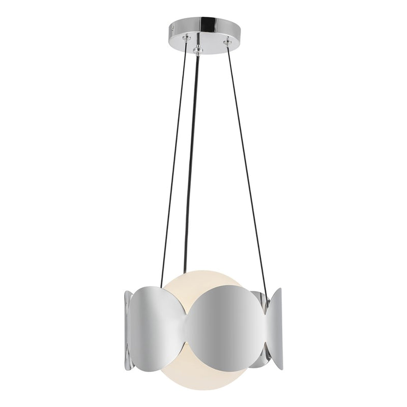 Kuzco Ciel 10" Socket Chandelier, Chrome/Opal Glass/Steel Shade - CH59810-CH-OP