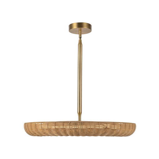 Kuzco Maris 24" LED Chandelier, Brushed Gold/Rattan Shade - CH602024BG-UNV
