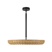 Kuzco Maris 24" LED Chandelier, Matte Black/Rattan Shade - CH602024MB-UNV