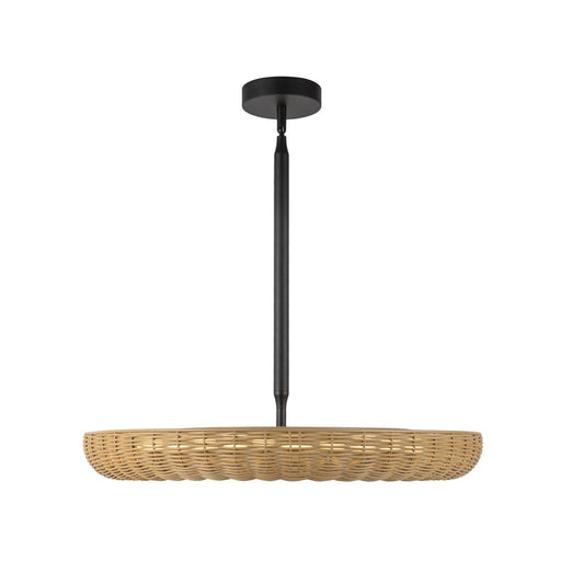 Kuzco Maris 24" LED Chandelier, Matte Black/Rattan Shade - CH602024MB-UNV