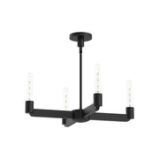Kuzco Claire 25in 4-Light Chandelier | Bauhaus Matte Black Steel | Dining Room & Living Room | 25 x 25 x 4 in | Model CH607225MB