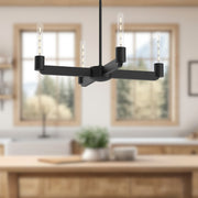 Kuzco Claire 25in 4-Light Chandelier | Bauhaus Matte Black Steel | Dining Room & Living Room | 25 x 25 x 4 in | Model CH607225MB