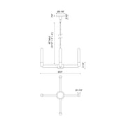 Kuzco Claire 25in 4-Light Chandelier | Bauhaus Matte Black Steel | Dining Room & Living Room | 25 x 25 x 4 in | Model CH607225MB