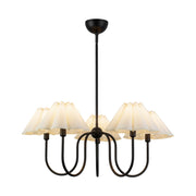 Kuzco Rosemary 31" LED Chandelier, Black/White Folded Linen - CH610530MBFW