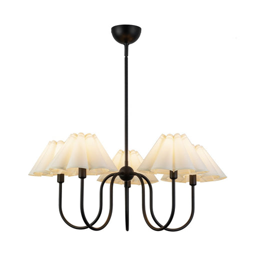 Kuzco Rosemary 31" LED Chandelier, Black/White Folded Linen - CH610530MBFW