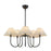 Kuzco Rosemary 31" LED Chandelier, Black/White Folded Linen