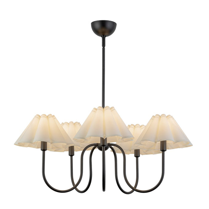 Kuzco Rosemary 31" LED Chandelier, Black/White Folded Linen