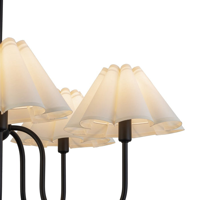 Kuzco Rosemary 31" LED Chandelier, Black/White Folded Linen