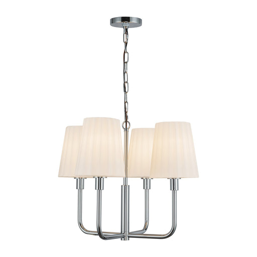 Kuzco Alora Mood Plisse 4-Light 23in Chandelier | Chrome and Opal Matte Glass | Dining Room & Living Room | 16.88 x 22.5 in | Model CH628423CHOP